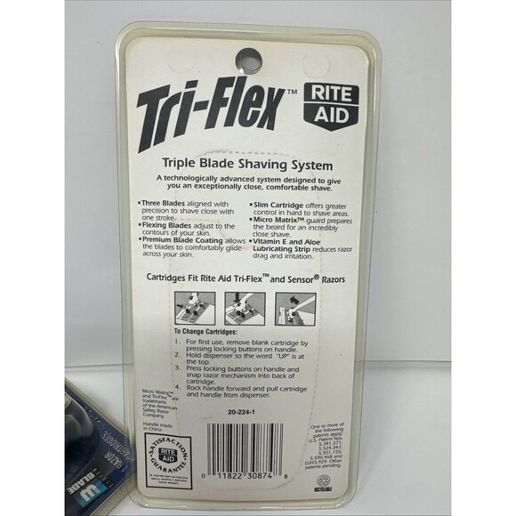 LOT 2 Tri-Flex Rite Aid 3 Blade Razor for Men 1 Razor 2 Cartridges NEW  NOS - Picture 4 of 4